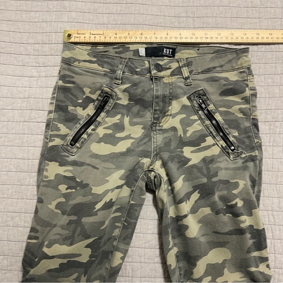 KUT From The Kloth  Green Camo Connie High Rise Ankle Skinny Jeans Size 4 - Picture 5 of 9